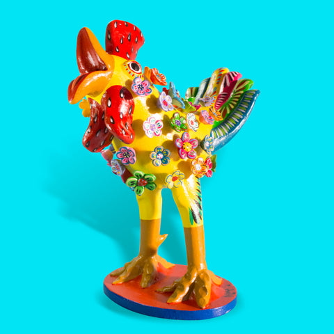 Standard Flower-covered Rooster, Betus Clay