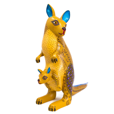 Kangaroo with Baby Alebrije, Copal Wood