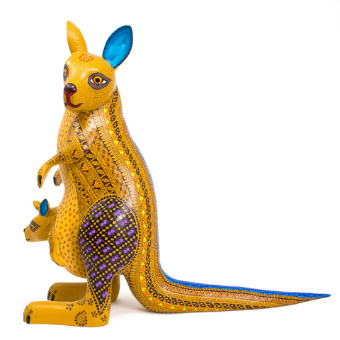 Kangaroo with Baby Alebrije, Copal Wood