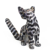 Gray and Black Cat Alebrije, Copal Wood