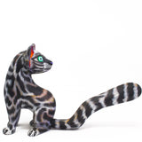 Gray and Black Cat Alebrije, Copal Wood