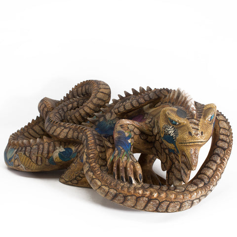 Iguana Alebrije with Bestiary, Copal Wood