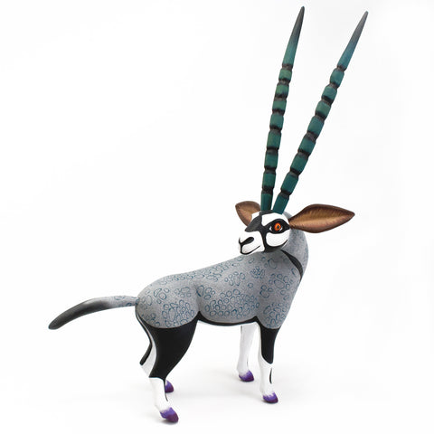 Long Green-Horned Oryx Alebrije, Copal Wood