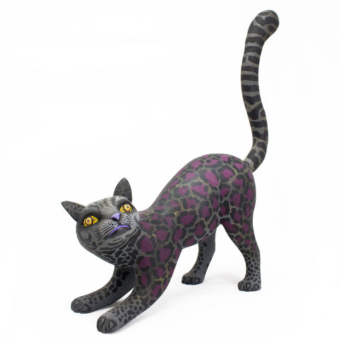 Purple and Gray Panther Alebrije, Copal Wood