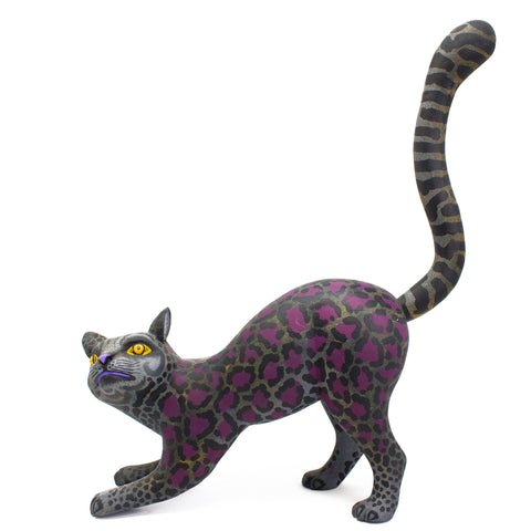 Purple and Gray Panther Alebrije, Copal Wood