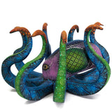 Colored Octopus Alebrije, Copal Wood