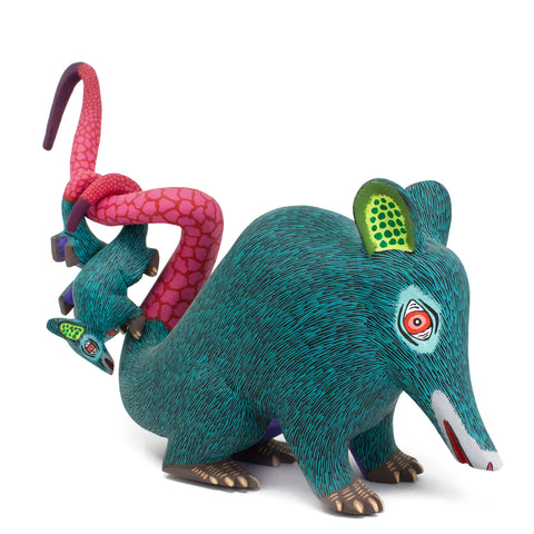 Green Possum Alebrije, Copal Wood