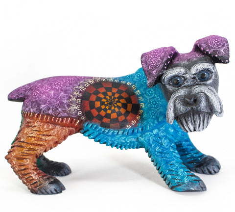 Schnauzer Dog Alebrije, Copal Wood