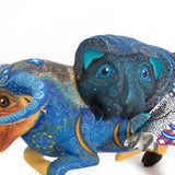 Lion and Bull Fighting, Copal Wood