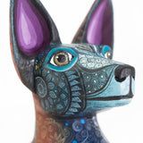 Small Xolotzcuintle Dog Alebrije (Purple Ears), Copal Wood