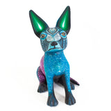 Small Xolotzcuintle Dog Alebrije (Green Ears), Copal Wood