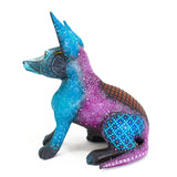 Small Xolotzcuintle Dog Alebrije (Green Ears), Copal Wood