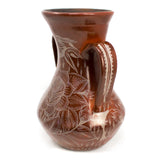 Two-Handled<br>Tall Neck Vase,<br>Burnished Clay