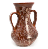 Two-Handled<br>Tall Neck Vase,<br>Burnished Clay