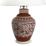 Flowers and Leaves Pattern Lamp, Bandera Clay