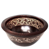 Brown & Silver Etched Bowl, Copper