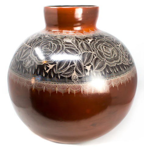 Extra Large Ball-Shaped Pot,<br>Burnished Clay