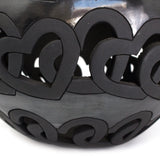 Heart Braid Jug, Black Clay