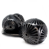 Three Pierced Spheres Tray, Oaxaca Black Clay