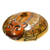 Nahual Face Churumbela Vase, Burnished Clay