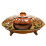 Nahual Face Churumbela Vase, Burnished Clay