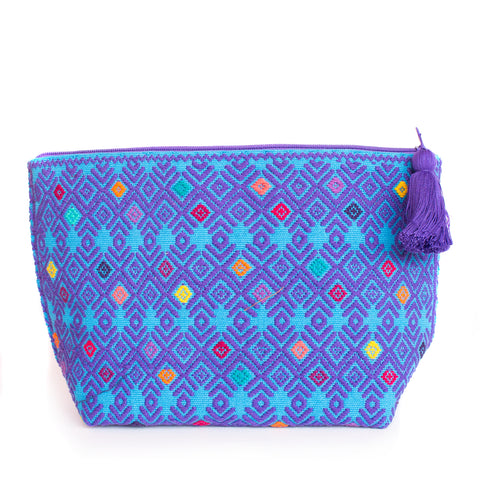 Blue/Purple Cosmetics Bag,  Backstrap Loom