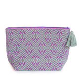 Double View Purple/Mint Cosmetics Bag, Backstrap Loom