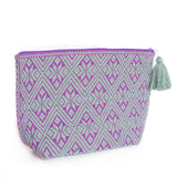 Double View Purple/Mint Cosmetics Bag, Backstrap Loom