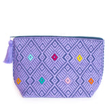 Double View Purple/Blue Cosmetics Bag, Backstrap Loom