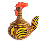 Yellow Dots Hen Egg Vase, Chiapas Pottery