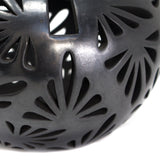 Small Flowers Glossy Sphere, Black Clay