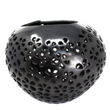 Thousand Petals Glossy Sphere, Black Clay