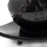 Triangular Fruit Platter, Single Large Ball, Scribed Black Clay