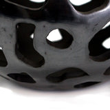 Geometric Shaped Holes Sphere, Oaxaca Black Clay