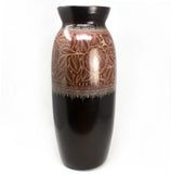 Elongated Red/White Vase with Borders,<br>Burnished Clay