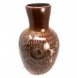 Elongated Wide Mouthed Red/White Vase, Burnished Clay