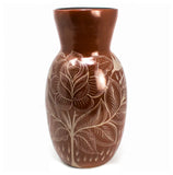 Elongated Red/White Vase, Burnished Clay