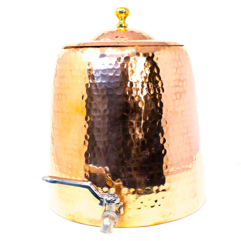 Water Container and Dispenser with Cover, Copper