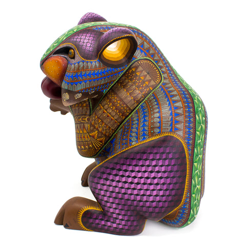 Bathing Wildcat Alebrije, Copal Wood