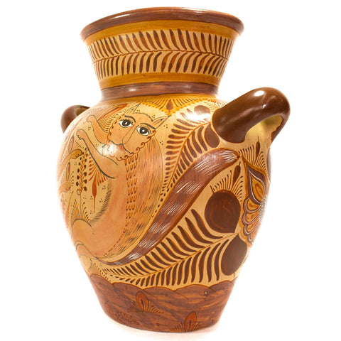 Eagle and Nahuales Vase, Canelo Clay