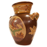 Fishes and Nahuales Eagle Vase, Canelo Clay