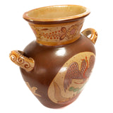 Fishes and Nahuales Eagle Vase, Canelo Clay