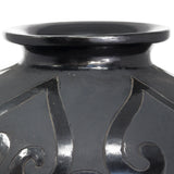 Prehispanic Codex Vase with Heart Shapes, Oaxaca Black Clay