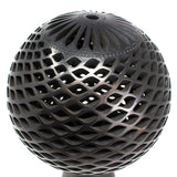 Pierced Diamond Pattern Ball Lamp with Stand, Oaxaca Black Clay