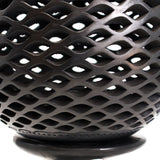 Pierced Diamond Pattern Ball Lamp with Stand, Oaxaca Black Clay