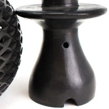 Pierced Diamond Pattern Ball Lamp with Stand, Oaxaca Black Clay