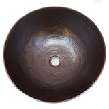 Thick Walled Round Sink, Copper