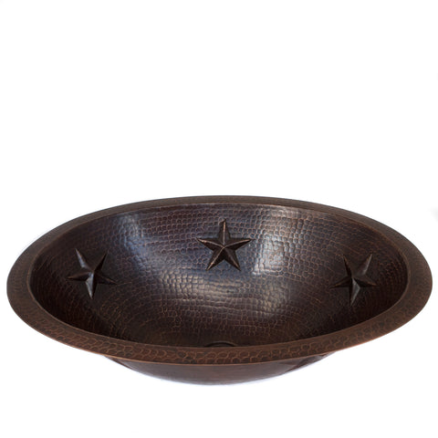 Stars Oval Sink, Copper