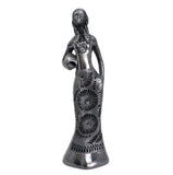 Jug Carrying Coast Woman Sculpture, Oaxaca Black Clay