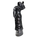 Tuxtepec Woman with Braid Carrying a Pineapple, Oaxaca Black Clay